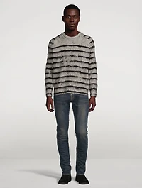 Wool And Mohair Brushed Striped Sweater