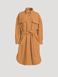 Belted Virgin Wool Shirt Jacket