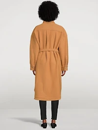 Belted Virgin Wool Shirt Jacket