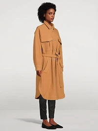Belted Virgin Wool Shirt Jacket
