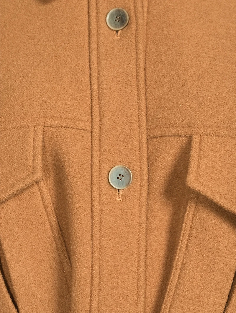 Belted Virgin Wool Shirt Jacket