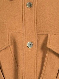 Belted Virgin Wool Shirt Jacket