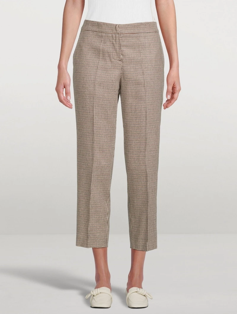 Slim Trousers Houndstooth Print