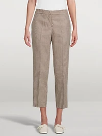 Slim Trousers Houndstooth Print