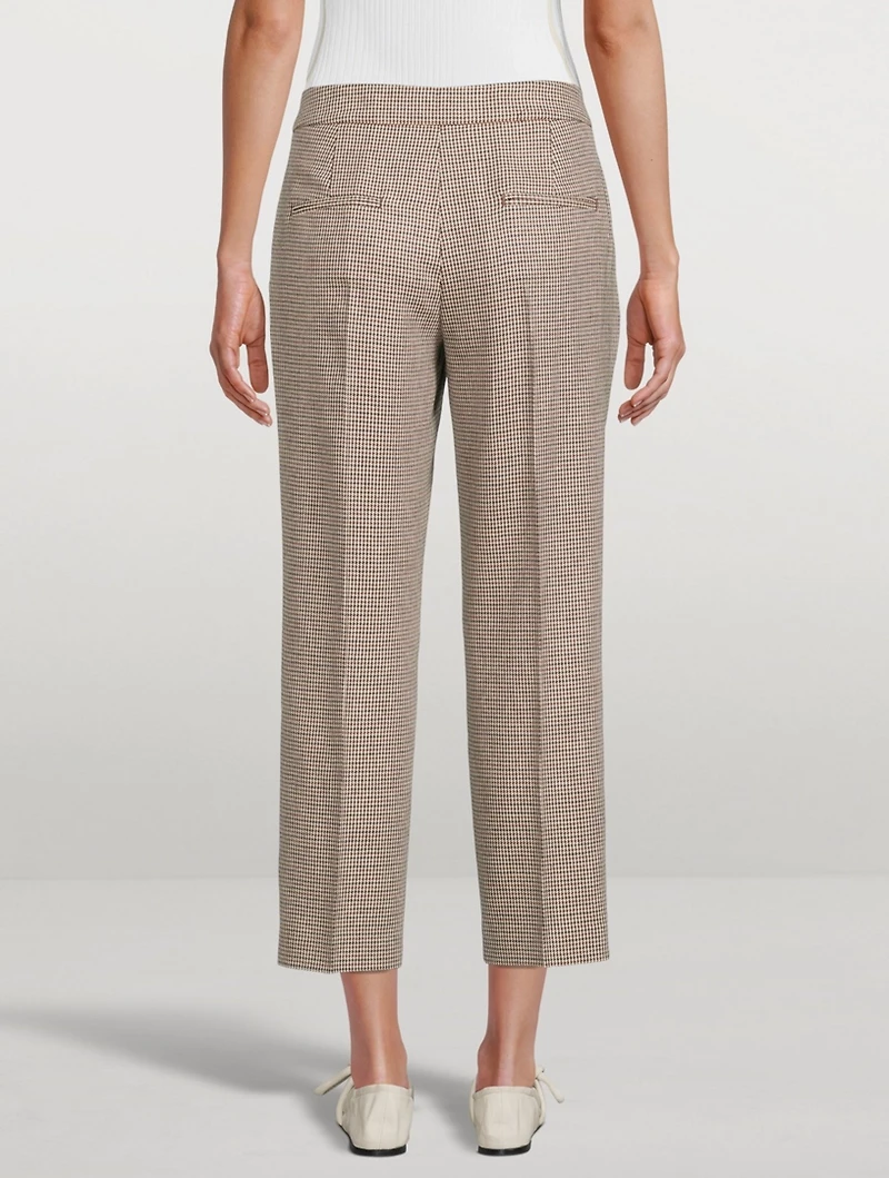 Slim Trousers Houndstooth Print