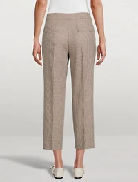 Slim Trousers Houndstooth Print