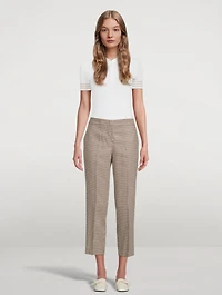Slim Trousers Houndstooth Print