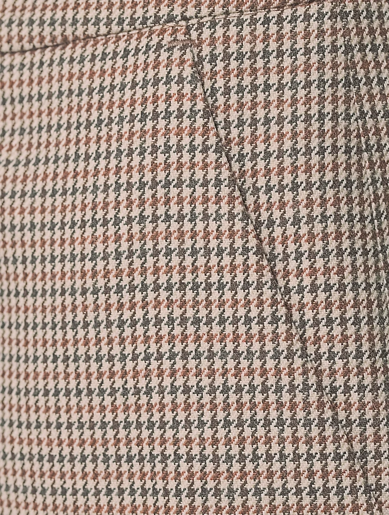 Slim Trousers Houndstooth Print
