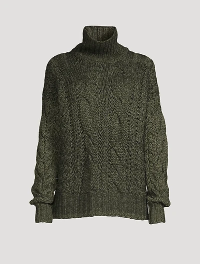 Cable-Knit Turtleneck Sweater