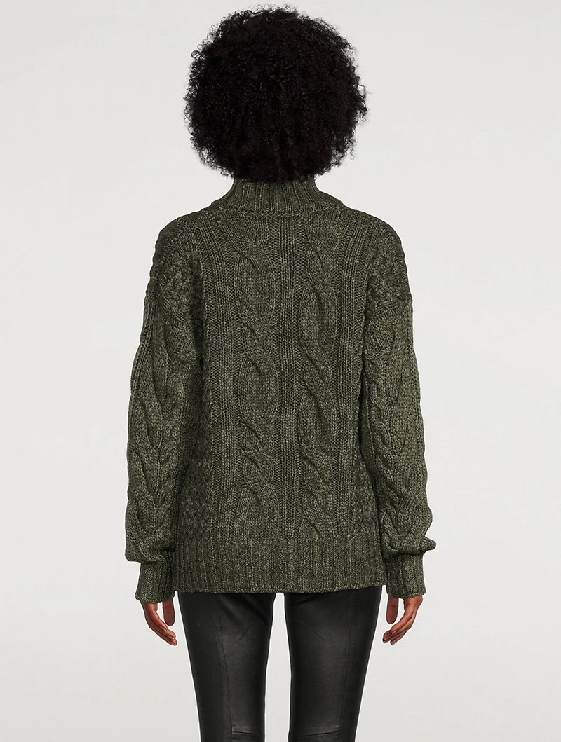 Cable-Knit Turtleneck Sweater
