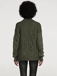 Cable-Knit Turtleneck Sweater