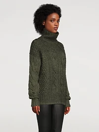 Cable-Knit Turtleneck Sweater
