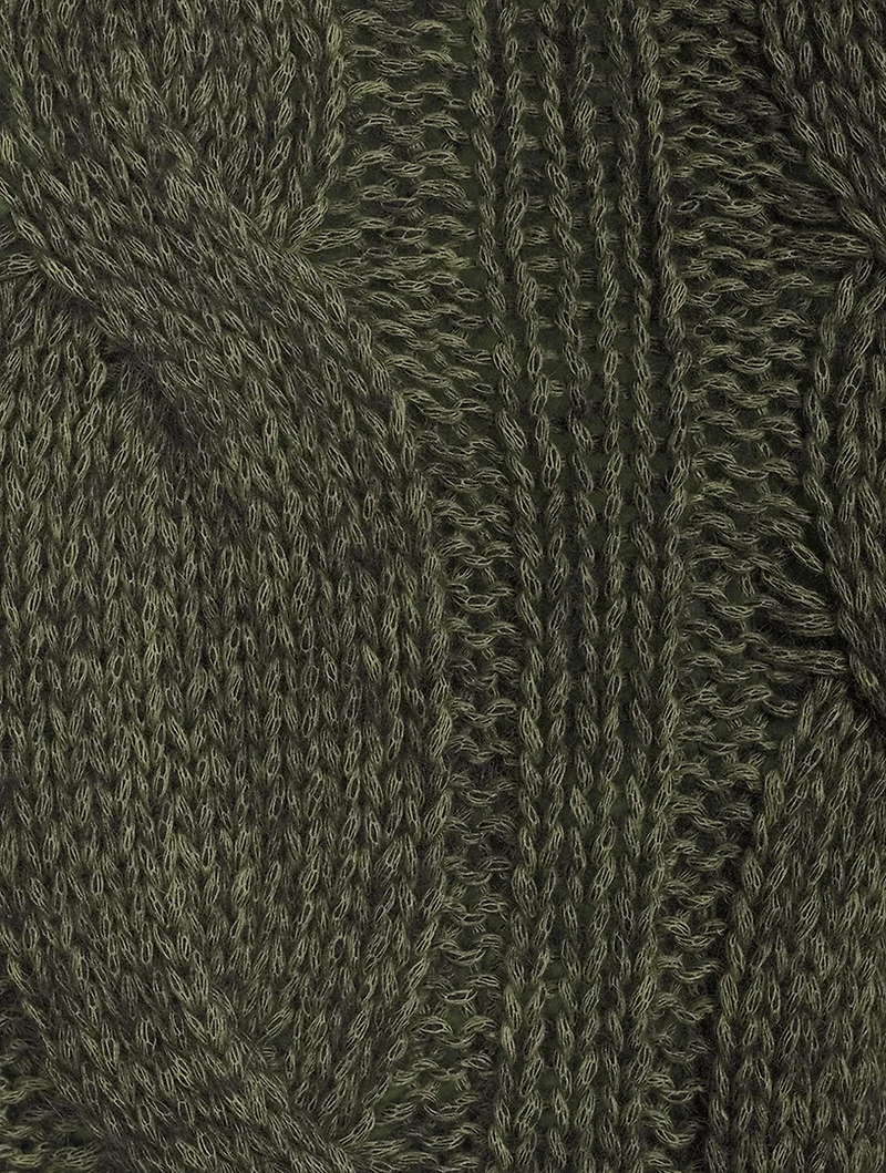 Cable-Knit Turtleneck Sweater