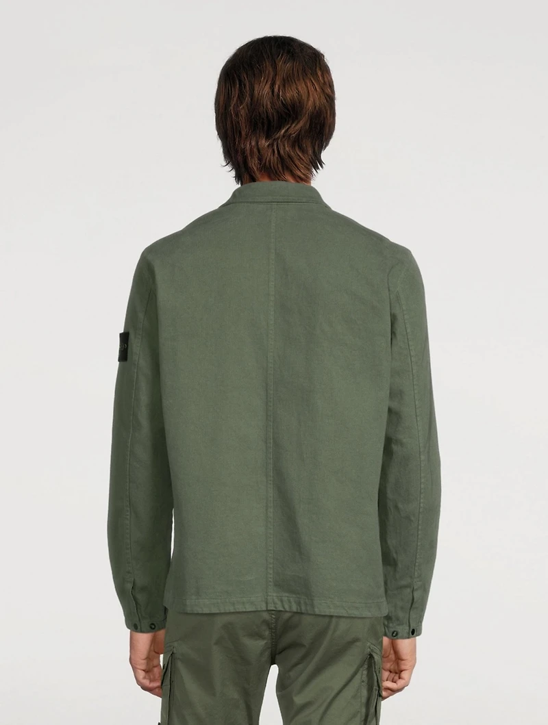 Textured Brushed Recycled Cotton Overshirt