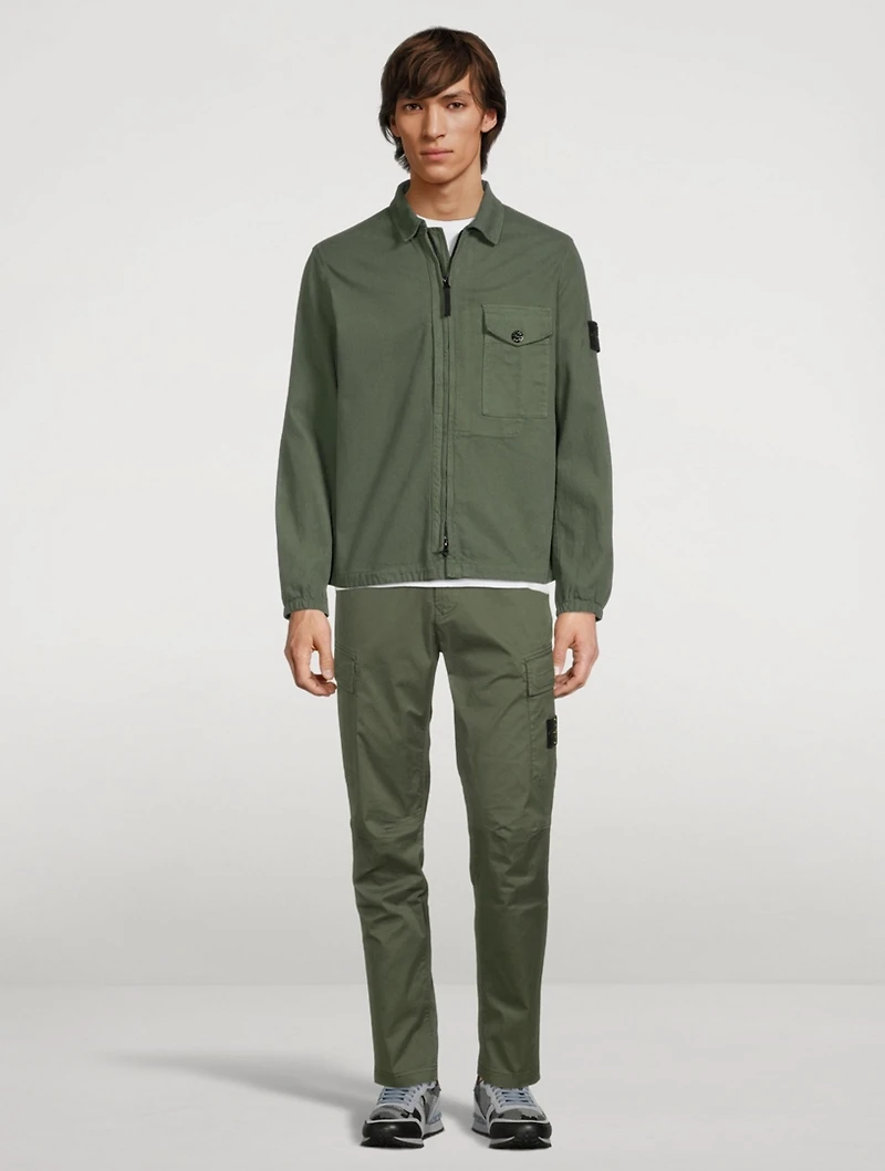 Textured Brushed Recycled Cotton Overshirt