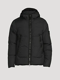Garment-Dyed Crinkle Down-TC Jacket With Hood