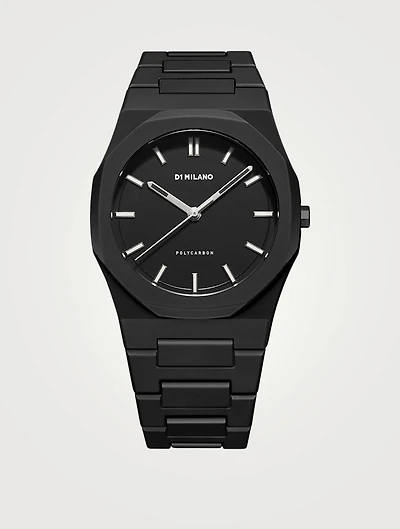 PolyCarbon Stainless Steel Strap Watch