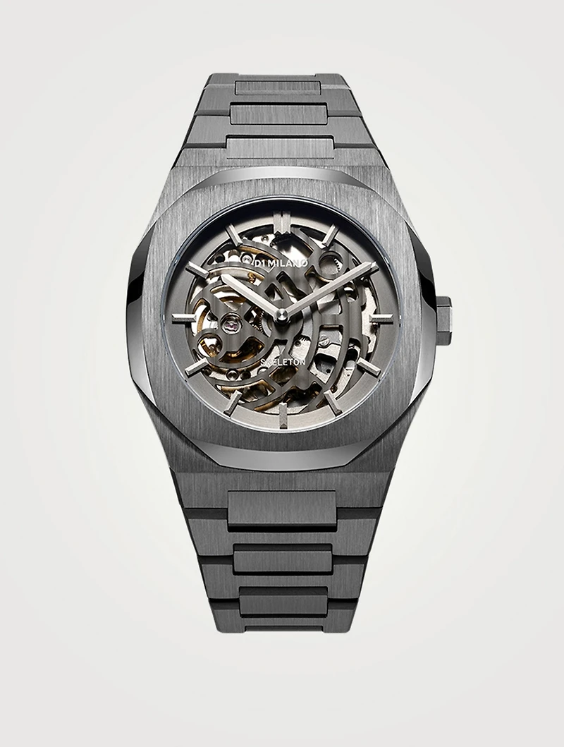 Skeleton Stainless Steel Bracelet Strap Watch