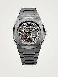Skeleton Stainless Steel Bracelet Strap Watch
