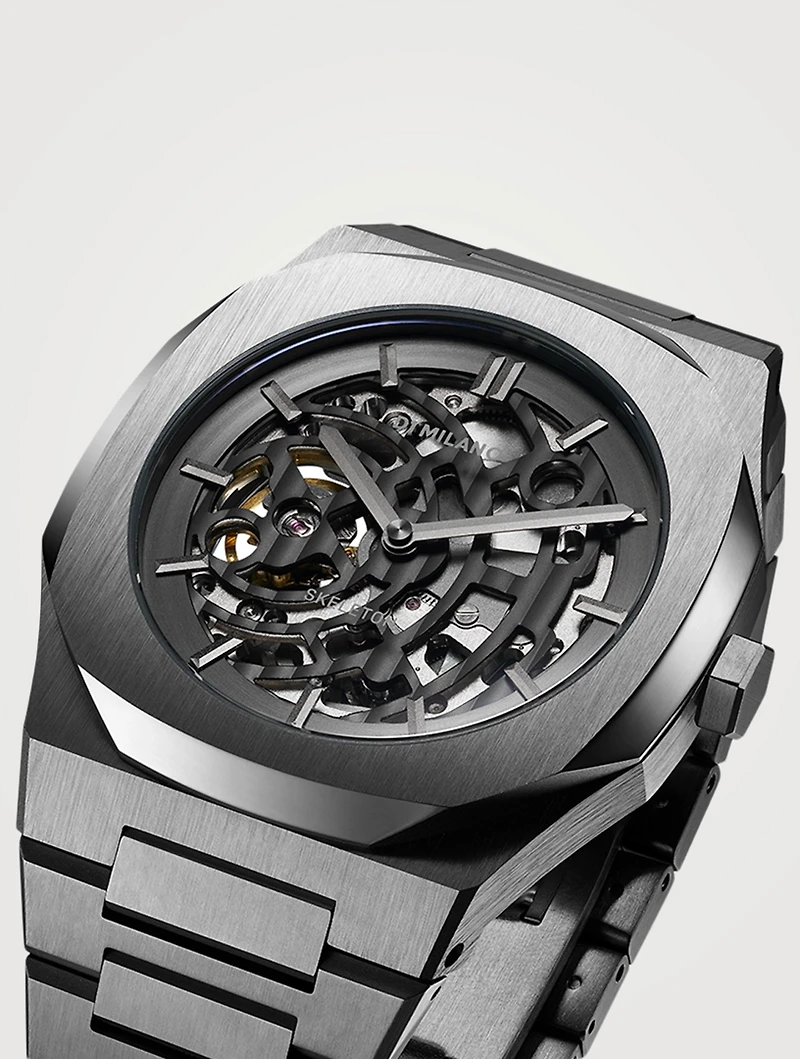 Skeleton Stainless Steel Bracelet Strap Watch