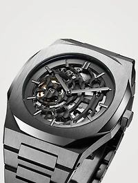 Skeleton Stainless Steel Bracelet Strap Watch
