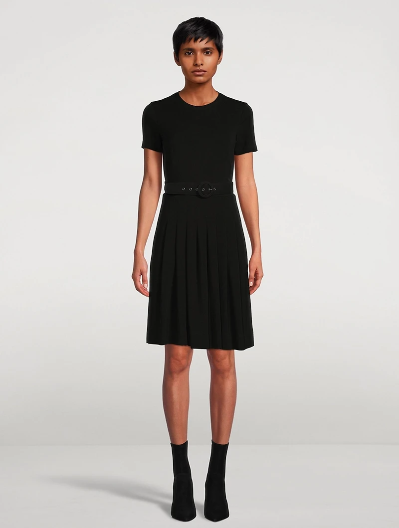 Belted Jersey Midi Dress