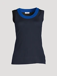 Colourblock Merino Wool Sleeveless Sweater