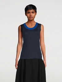 Colourblock Merino Wool Sleeveless Sweater