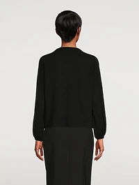 Puff-Sleeve Wool Sweater With Paillettes