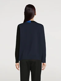 Asymmetric Stretch Virgin Wool Cardigan