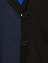 Asymmetric Stretch Virgin Wool Cardigan