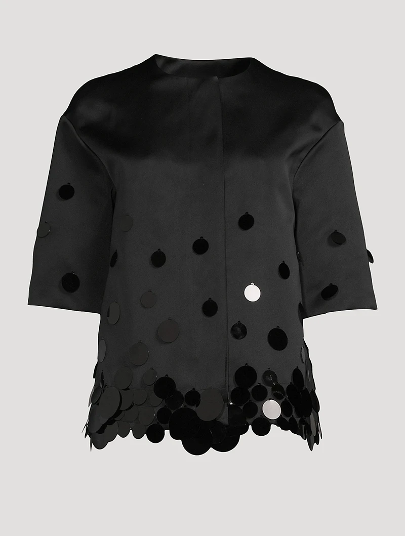 Techno Taffeta Jacket with Paillettes