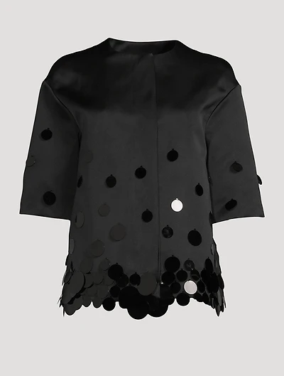 Techno Taffeta Jacket with Paillettes