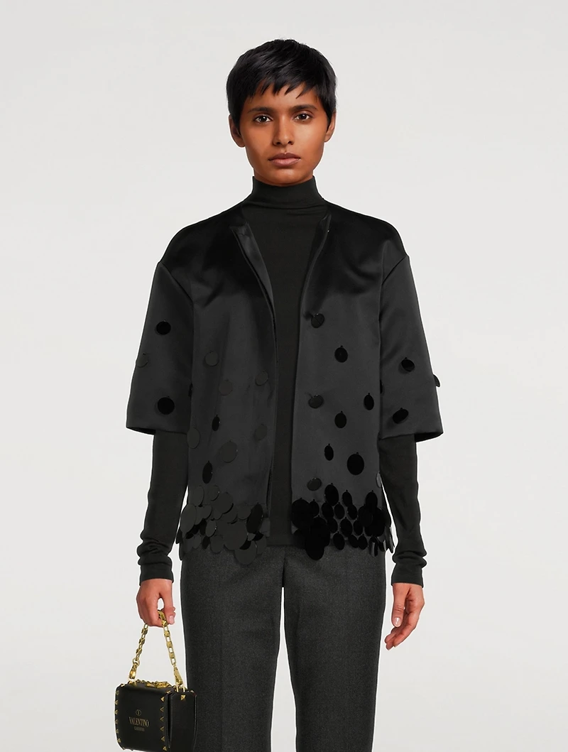 Techno Taffeta Jacket with Paillettes