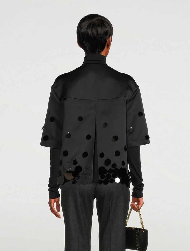 Techno Taffeta Jacket with Paillettes