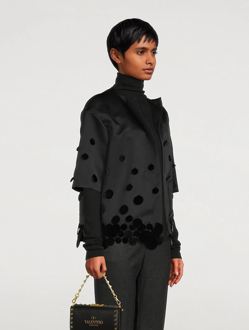 Techno Taffeta Jacket with Paillettes