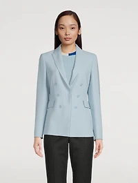 Double-Breasted Crepe Blazer