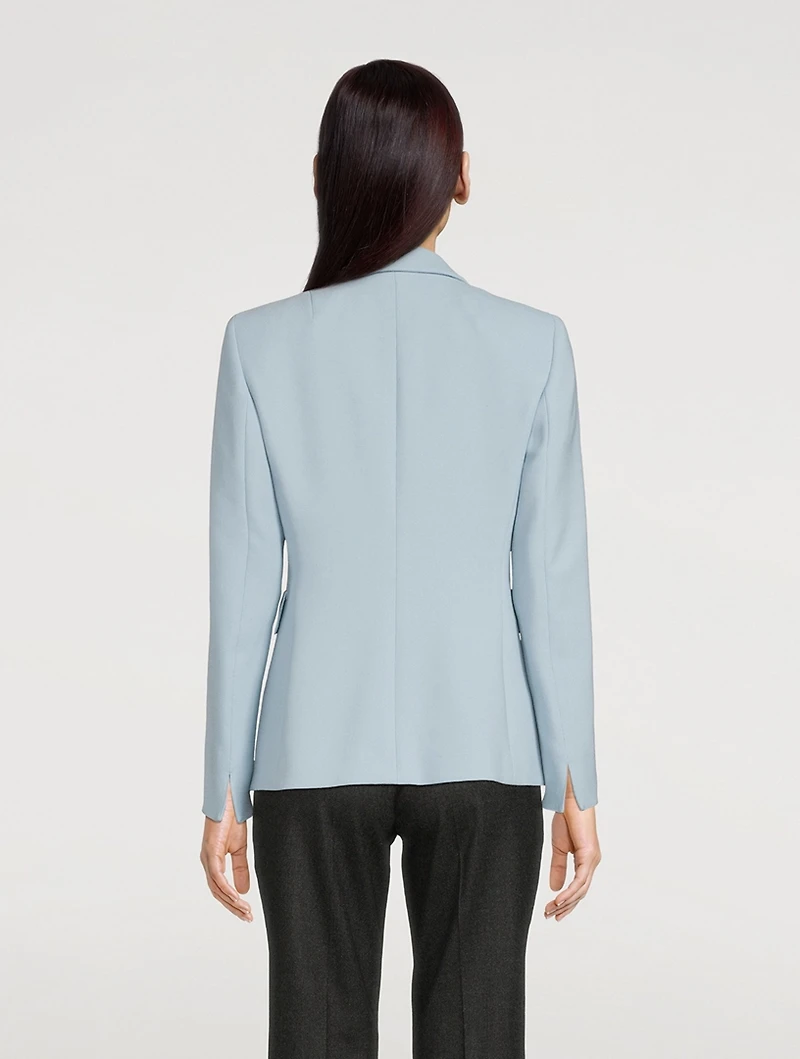 Double-Breasted Crepe Blazer