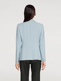 Double-Breasted Crepe Blazer