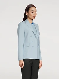 Double-Breasted Crepe Blazer