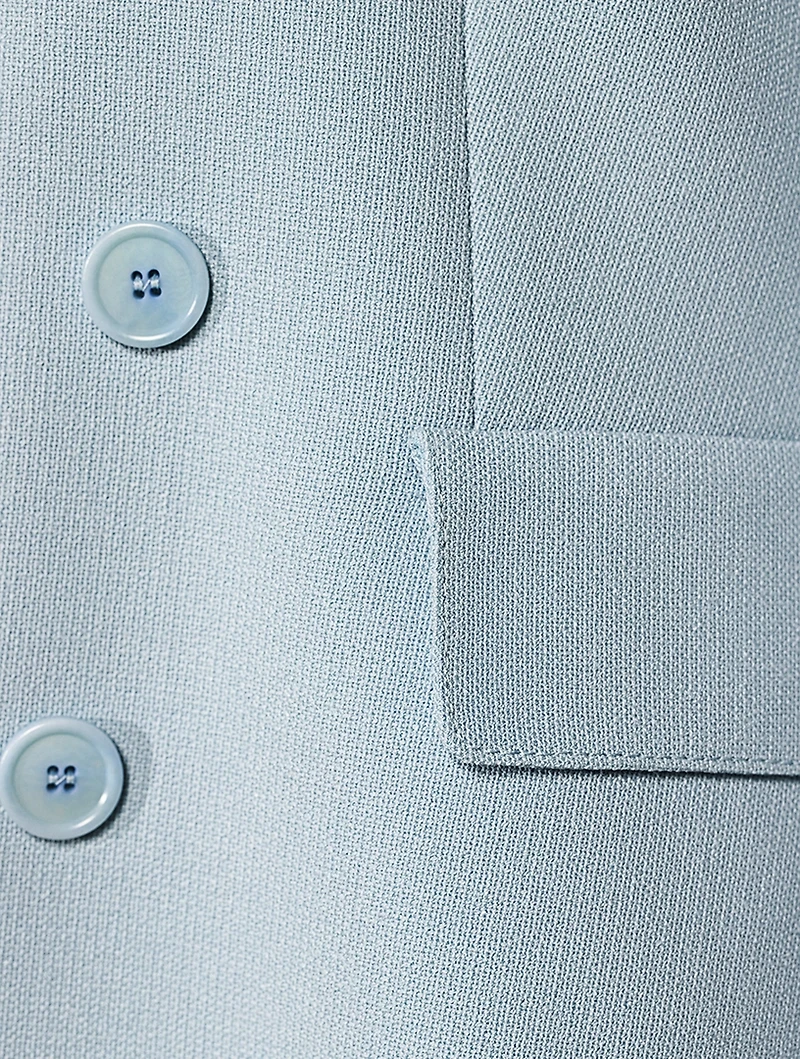 Double-Breasted Crepe Blazer