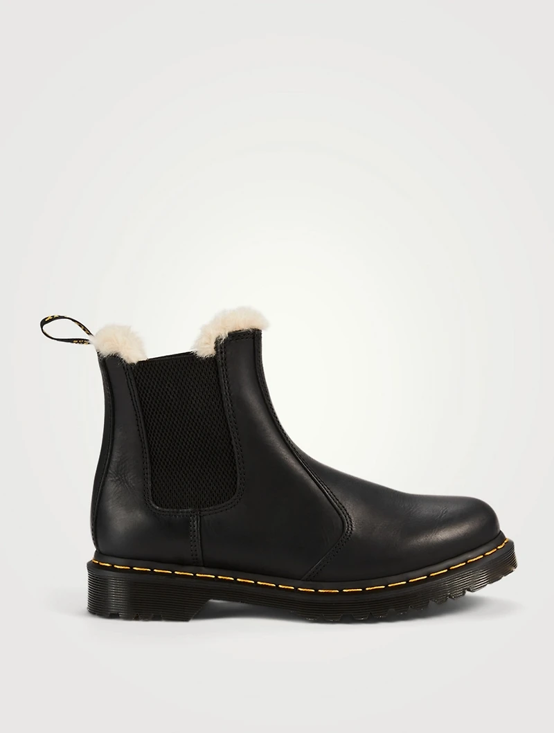 2976 Leonore Leather Chelsea Boots With Faux Fur Lining