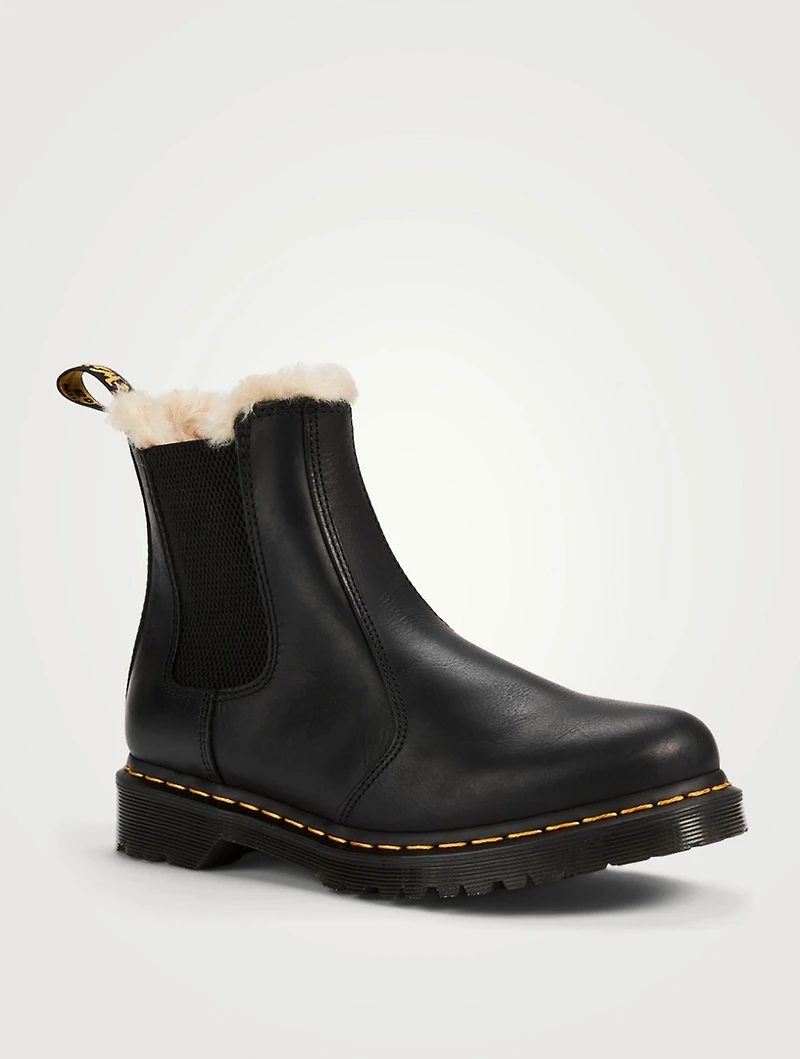 2976 Leonore Leather Chelsea Boots With Faux Fur Lining