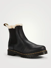 2976 Leonore Leather Chelsea Boots With Faux Fur Lining