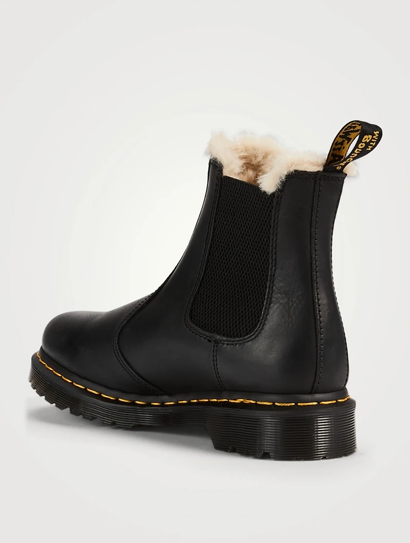 2976 Leonore Leather Chelsea Boots With Faux Fur Lining