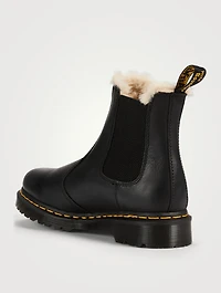2976 Leonore Leather Chelsea Boots With Faux Fur Lining
