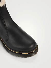 2976 Leonore Leather Chelsea Boots With Faux Fur Lining