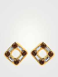 Square Earrings With Crystal