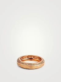 The Other Half 18K Rose Gold Single Line Band Ring With Champagne Diamonds
