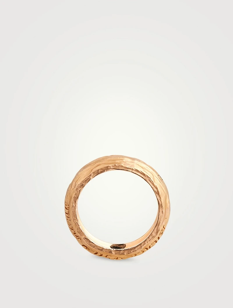 The Other Half 18K Rose Gold Single Line Band Ring With Champagne Diamonds